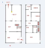 更新巷23号落地房1-2楼 248万 75平米产权面积 150平米实际面积 带独立中院 不占名额