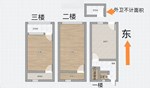 仓桥后巷15号内落地房1-3楼 73平米 268万 初中小学都不占